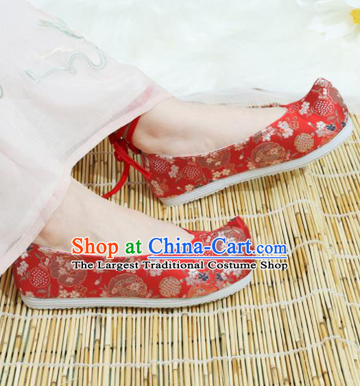 Chinese National Wedding Hanfu Shoes Traditional Princess Red Shoes Embroidered Shoes for Women