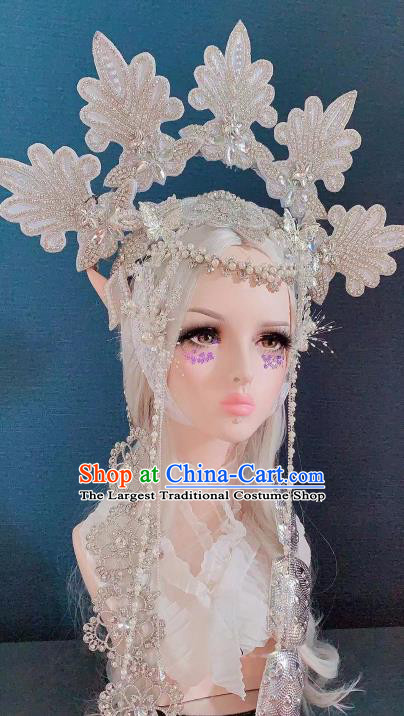 Top Grade Halloween Stage Show Crystal Hair Accessories Brazilian Carnival Headdress for Women