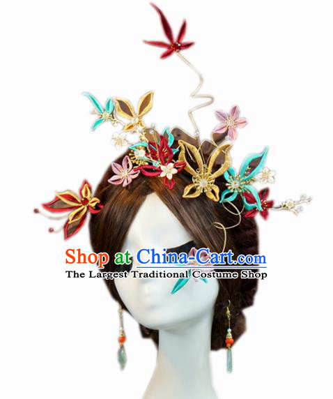 Traditional Chinese Wedding Hair Accessories Ancient Bride Butterfly Hair Clasp Hairpins Complete Set for Women