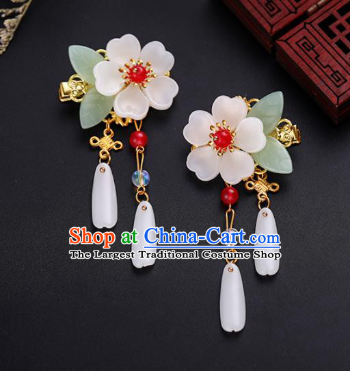 Traditional Chinese Ancient Hanfu Plum Tassel Hair Claws Court Queen Hairpins Handmade Hair Accessories for Women