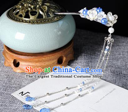 Traditional Chinese Ancient Hanfu Plum Tassel Hair Clip Court Queen Hairpins Handmade Hair Accessories for Women