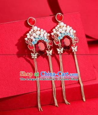 Traditional Chinese Handmade Court Ear Accessories Classical Peking Opera Earrings for Women