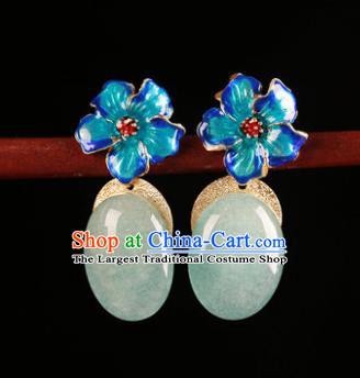 Traditional Chinese Classical Blueing Plum Earrings Handmade Court Ear Accessories for Women