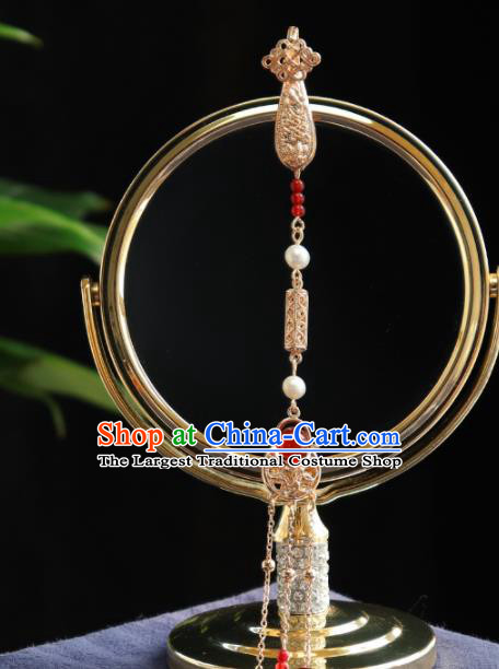 Traditional Chinese Handmade Pearls Tassel Brooch Hanfu Breastpin Jewelry Accessories for Women