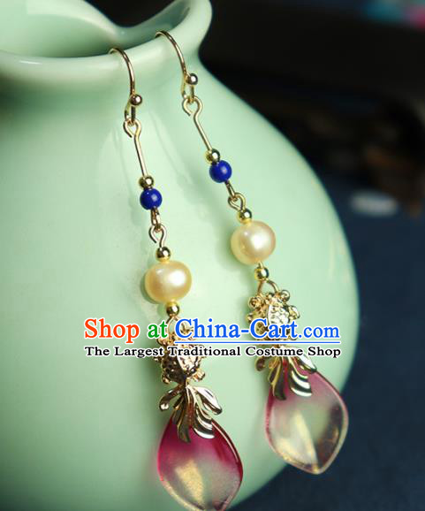 Traditional Chinese Handmade Goldfish Earrings Hanfu Ear Accessories for Women