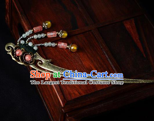 Traditional Chinese Hanfu Brass Hair Clip Ancient Court Princess Hairpins Hair Accessories for Kids