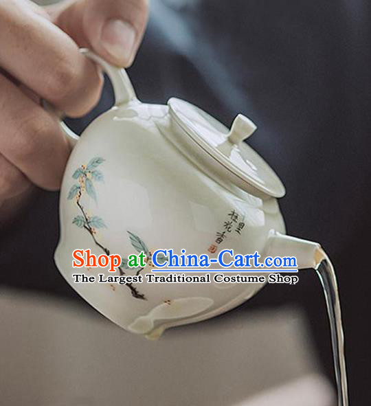 Chinese Classical Hand Made Jingdezhen Shi Teapot Porcelain Ceramics Tea Kettle