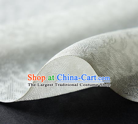 Traditional Chinese Classical Twine Pattern White Silk Fabric Ancient Hanfu Dress Silk Cloth