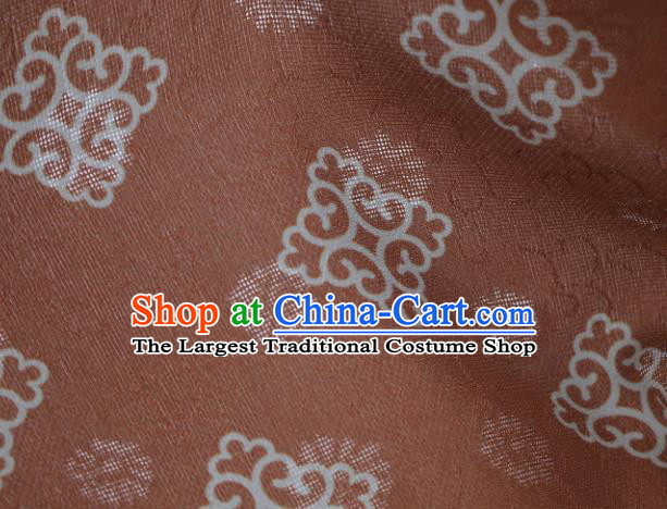 Traditional Chinese Classical Pattern Brown Silk Fabric Ancient Hanfu Dress Silk Cloth