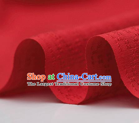 Traditional Chinese Classical Rhombus Pattern Red Silk Fabric Ancient Hanfu Dress Silk Cloth