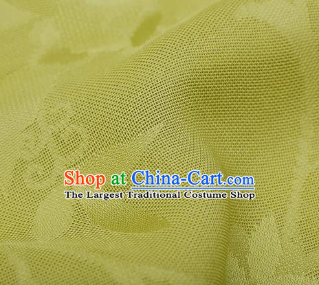 Traditional Chinese Classical Calyx Pattern Yellow Silk Fabric Ancient Hanfu Dress Silk Cloth