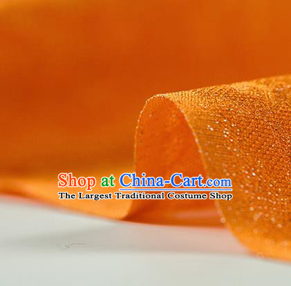 Traditional Chinese Classical Pattern Orange Silk Fabric Ancient Hanfu Dress Silk Cloth