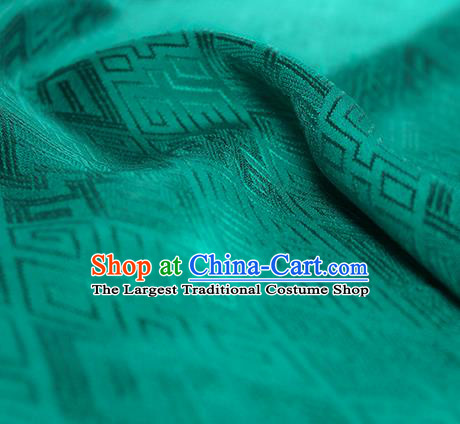 Traditional Chinese Classical Lucky Pattern Green Silk Fabric Ancient Hanfu Dress Silk Cloth