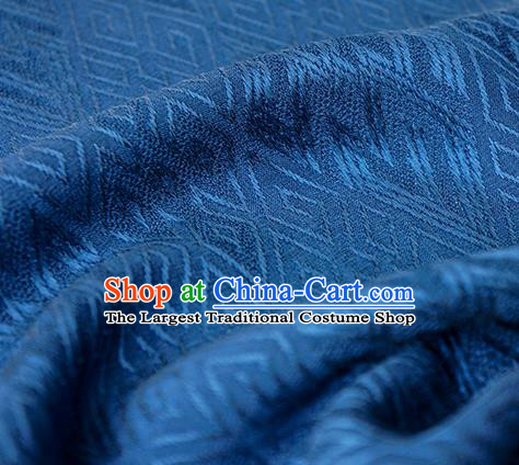 Traditional Chinese Classical Lucky Pattern Navy Blue Silk Fabric Ancient Hanfu Dress Silk Cloth