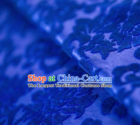 Traditional Chinese Classical Pattern Royal Blue Pleuche Fabric Ancient Hanfu Cheongsam Velvet Cloth