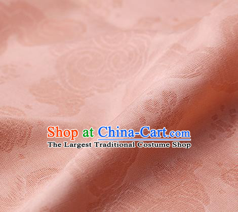 Traditional Chinese Classical Auspicious Cloud Pattern Design Pink Silk Fabric Ancient Hanfu Dress Silk Cloth