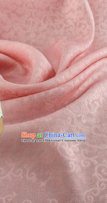 Traditional Chinese Classical Crpress Vine Pattern Design Pink Silk Fabric Ancient Hanfu Dress Silk Cloth