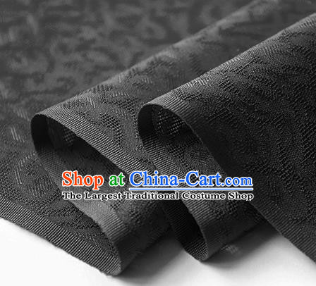 Traditional Chinese Classical Apricot Flowers Pattern Design Black Silk Fabric Ancient Hanfu Dress Silk Cloth