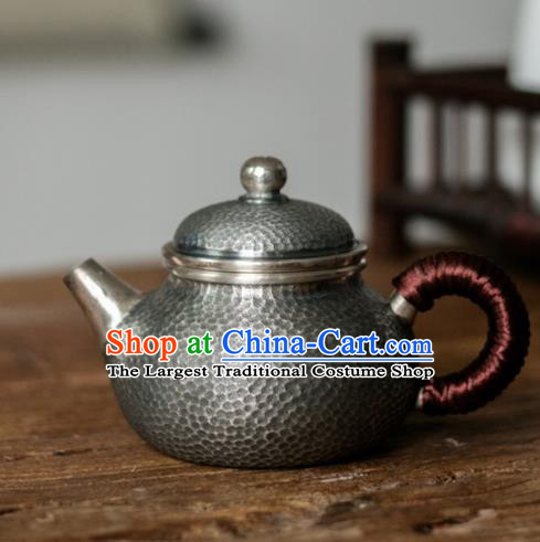 Traditional Chinese Handmade Kung Fu Teapot Silver Carving Tea Kettle