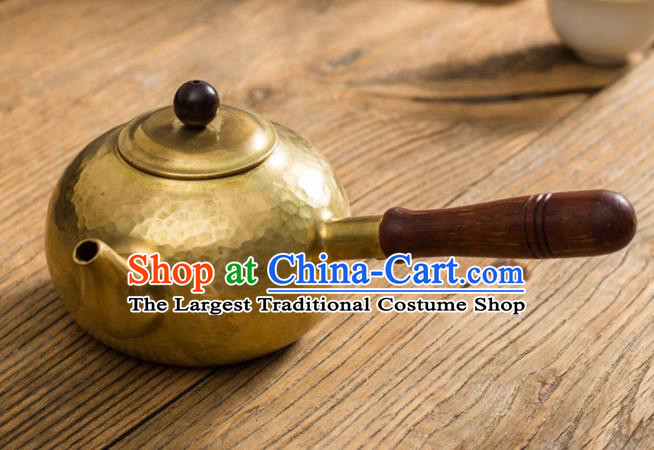 Traditional Chinese Handmade Kung Fu Copper Pot Brass Carving Teapot