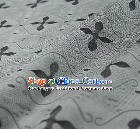 Traditional Chinese Classical Pattern Grey Silk Fabric Ancient Hanfu Dress Silk Cloth