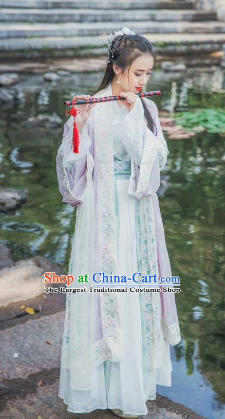 Traditional Chinese Song Dynasty Swordswoman Replica Costumes Ancient Nobility Lady Hanfu Dress for Women