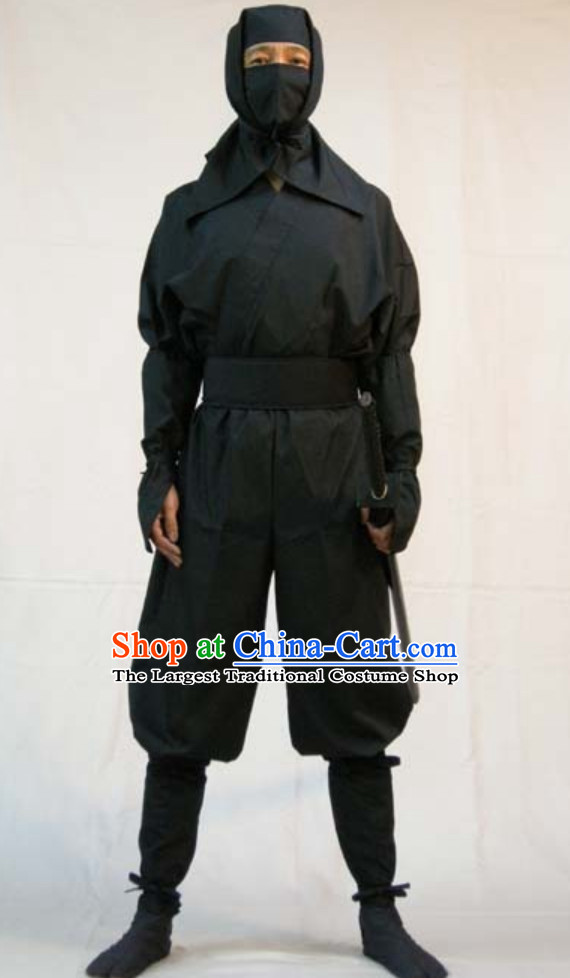 Ancient Asian Japanese Ninja Costume Fighter Costumes Complete Set for Men or Women