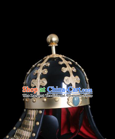 Chinese Ancient Drama Soldier Helmet Traditional Southern and Northern Dynasties General Hat for Men