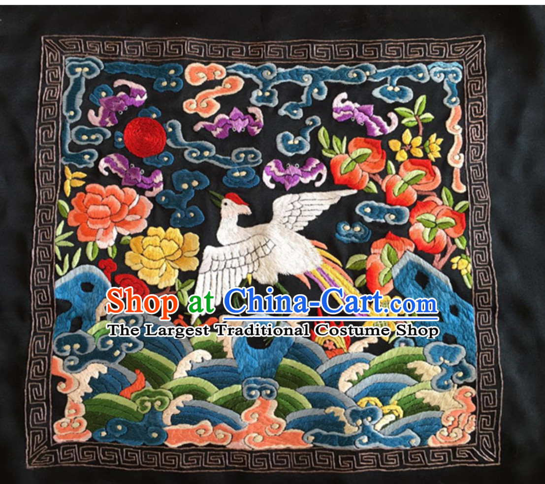 Traditional Qing Dynasty Style Officer Bu Zi Crane Handmade Decoration Embroidery Arts