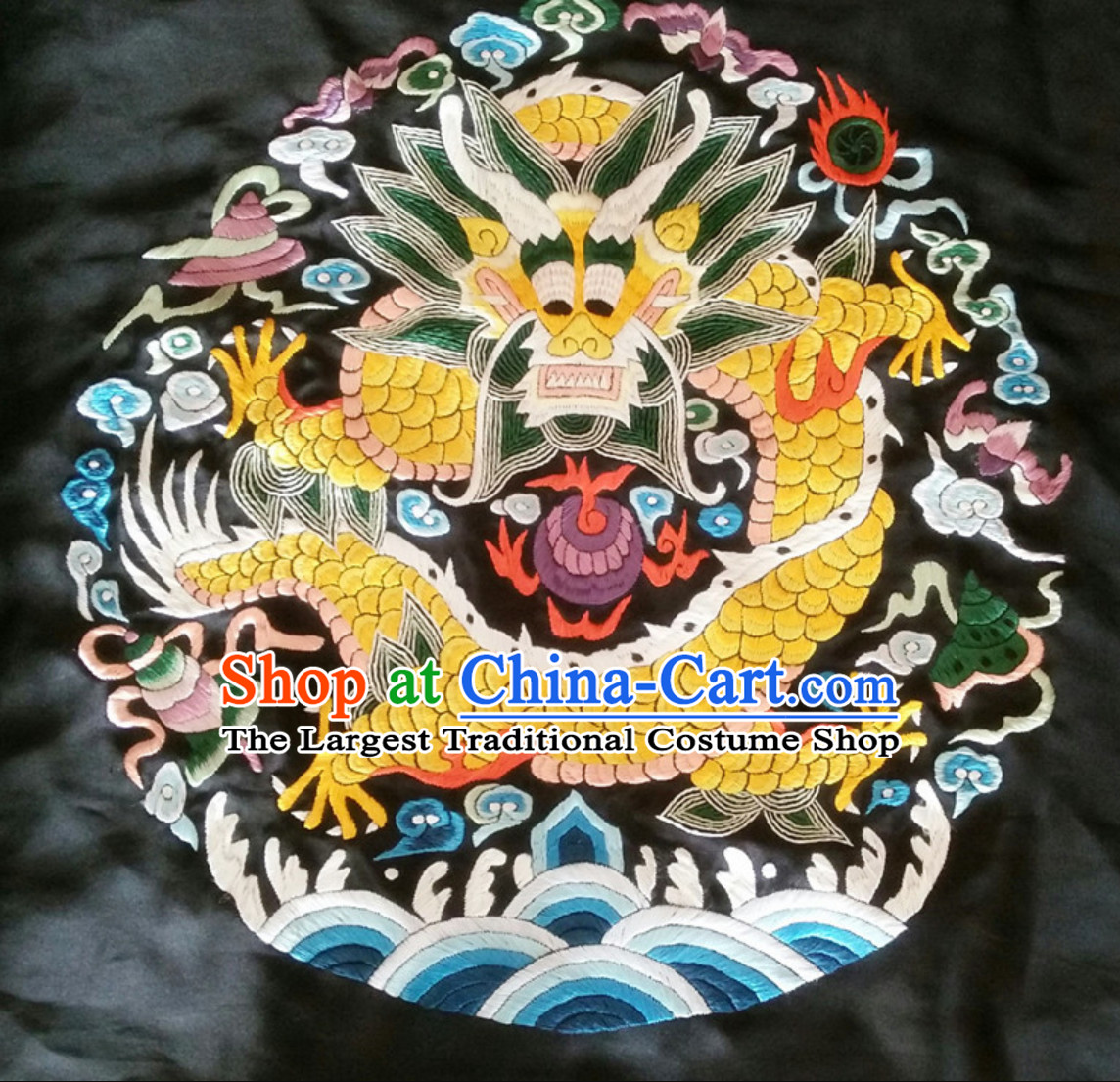 Traditional Qing Dynasty Style Officer Bu Zi Dragon Handmade Decoration Embroidery Arts