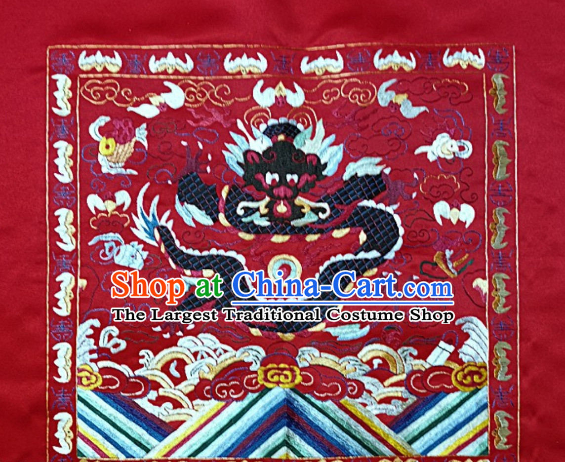 Traditional Qing Dynasty Style Officer Bu Zi Dragon Embroidery Works Arts