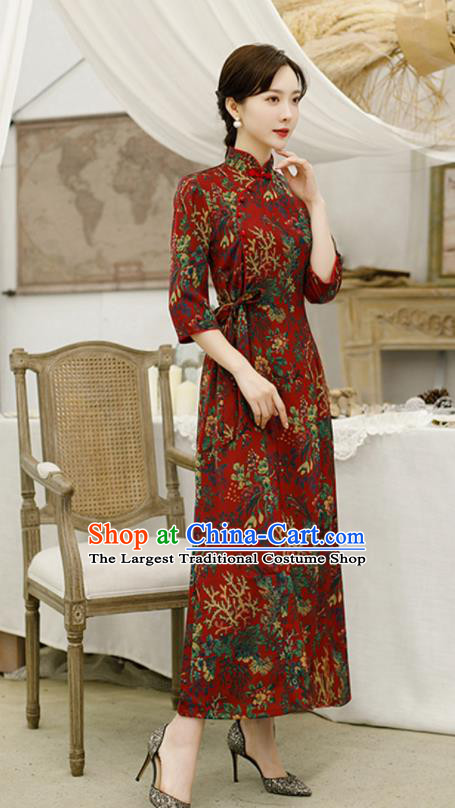 Traditional Chinese Classical Cheongsam National Costume Tang Suit Qipao Dress for Women