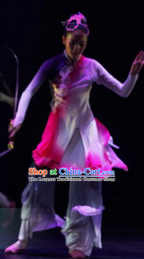 Traditional Chinese Classical Dance Competition Costumes Umbrella Dance Group Dance Stage Show Dress for Women