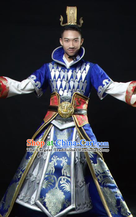 Chinese Traditional Dance Cao Cao Costume Folk Dance Stage Show Clothing for Men