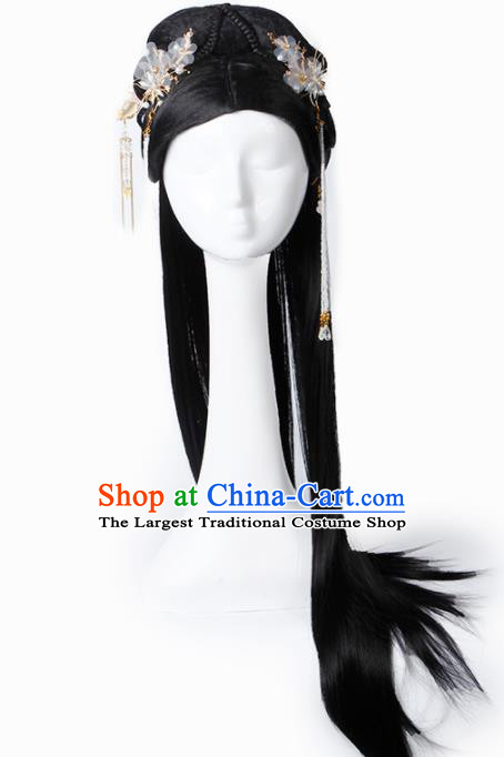 Chinese Traditional Tang Dynasty Palace Princess Wigs and Hairpins Ancient Imperial Concubine Hair Accessories for Women