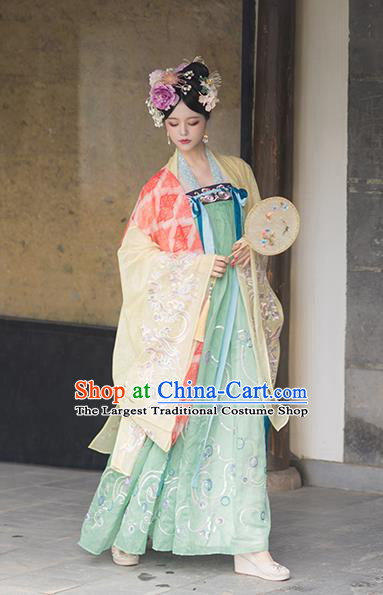 Chinese Tang Dynasty Imperial Consort Hanfu Dress Traditional Ancient Court Senior Concubine Costumes for Women