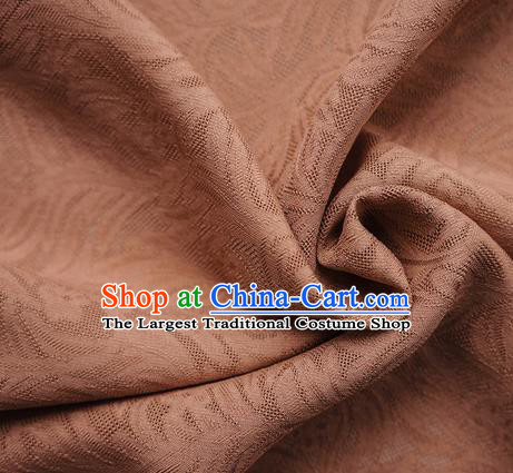 Traditional Chinese Classical Rohdea Pattern Design Brown Silk Fabric Ancient Hanfu Dress Silk Cloth