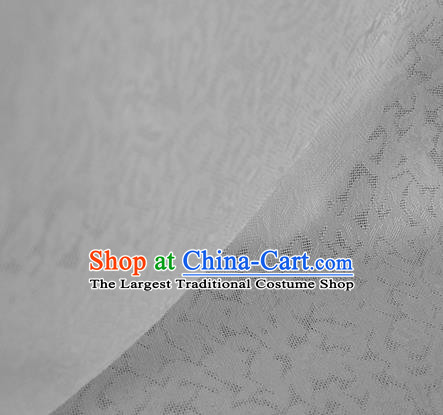 Traditional Chinese Classical Apricot Flowers Pattern Design White Silk Fabric Ancient Hanfu Dress Silk Cloth