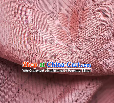 Traditional Chinese Classical Lotus Pattern Design Pink Silk Fabric Ancient Hanfu Dress Silk Cloth