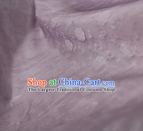 Traditional Chinese Classical Flower Pattern Design Light Purple Silk Fabric Ancient Hanfu Dress Silk Cloth