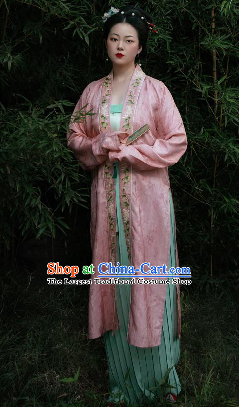 Chinese Ancient Nobility Female Embroidered Hanfu Dress Traditional Song Dynasty Princess Replica Costume for Women