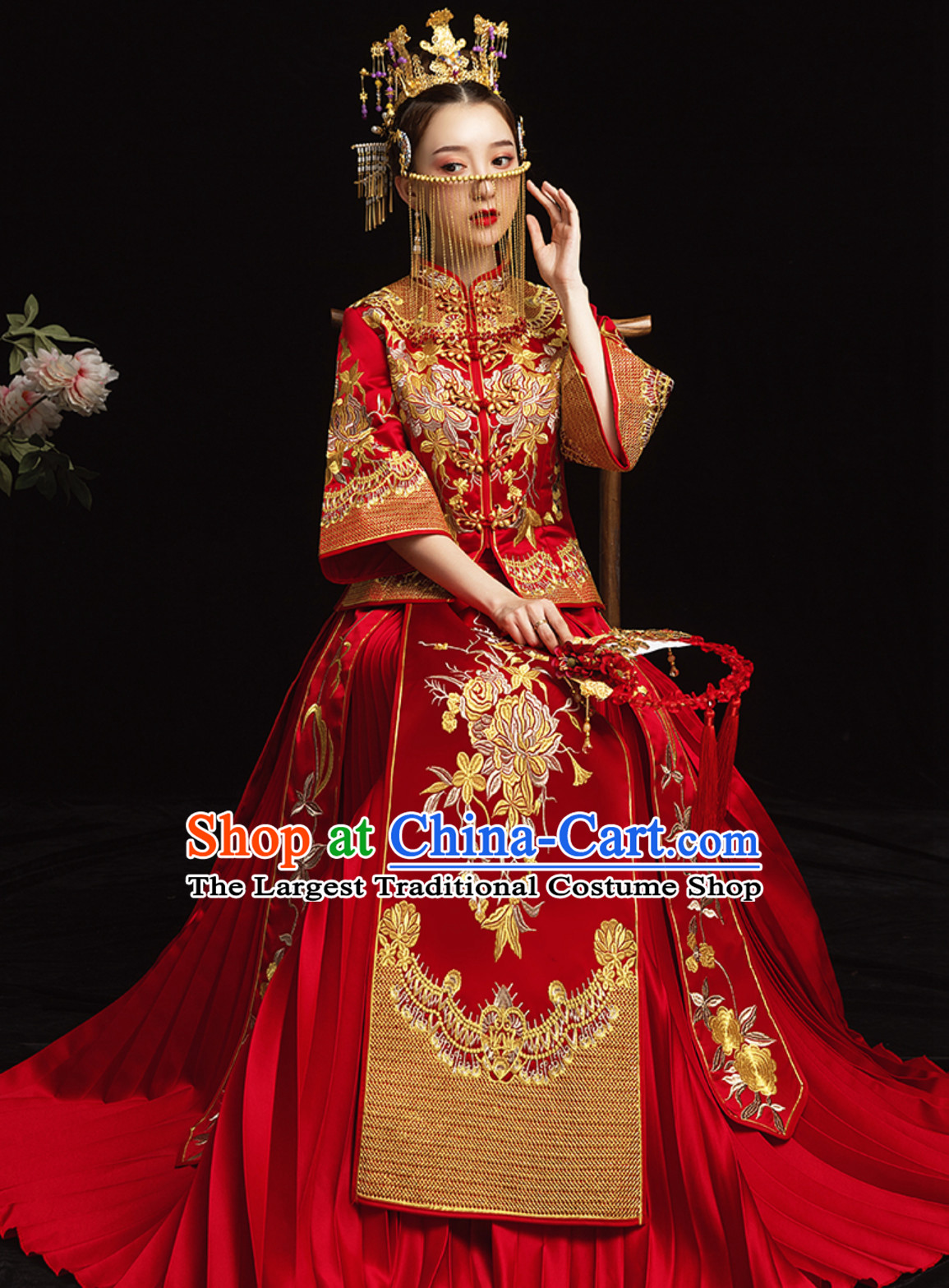 Top Chinese Empress Design Beautiful Bride Wedding Clothing for Women