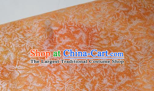 Traditional Chinese Cheongsam Classical Pattern Orange Brocade Fabric Ancient Hanfu Silk Cloth