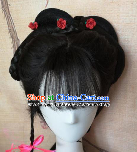 Chinese Traditional Cosplay Beijing Opera Diva Wigs Ancient Nobility Lady Wig Sheath Hair Accessories for Women