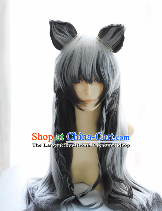 Chinese Traditional Cosplay Knight Wigs Halloween Swordsman Hair Accessories for Men