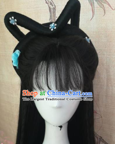 Chinese Traditional Cosplay Lin Daiyu Wigs Ancient Nobility Lady Wig Sheath Hair Accessories for Women