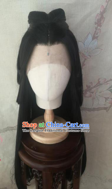 Chinese Traditional Cosplay Han Dynasty Princess Wigs Ancient Female Swordsman Wig Sheath Hair Accessories for Women