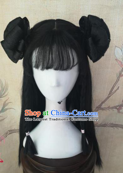 Chinese Traditional Cosplay Swordswoman Li Bilian Wigs Ancient Nobility Lady Wig Sheath Hair Accessories for Women