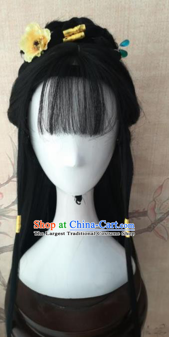 Chinese Traditional Cosplay The Legend of the Condor Heroes Wigs Ancient Princess Wig Sheath Hair Accessories for Women