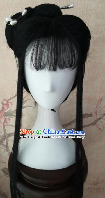 Chinese Traditional Cosplay Fairy Hu Meiniang Wigs Ancient Swordswoman Wig Sheath Hair Accessories for Women